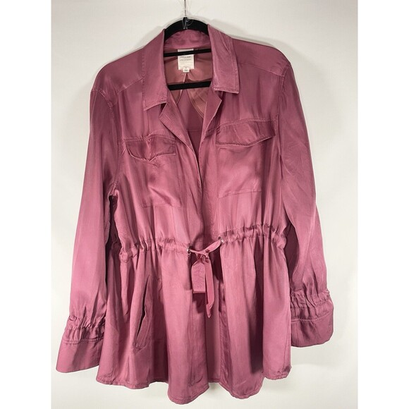 Rare Cinq a Sept Anthropologie Mathieu Twill Utility w/ Ribbons Jacket Size M - Picture 2 of 16